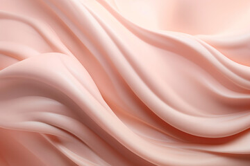 A close-up of light pink latex material with a glossy, reflective surface and a wave pattern