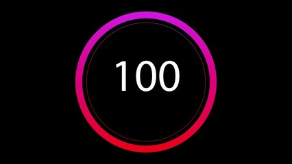 Modern luminous preloader, circular progress loading bar. 3D animation.