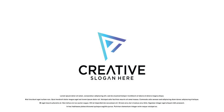 Creative triangle logo design with modern style| full color | premium vector