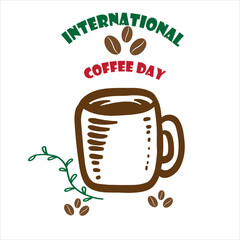Coffee Doodles Seamless Pattern Stock Vector - Illustration of desser International Coffee Day Images Cup of coffee for International Coffee Day