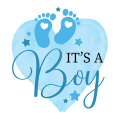 It's a Boy vector cute illustration for a baby gender annoucement