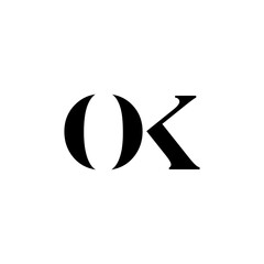 Letters O and K logo Design 020