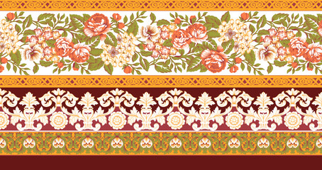 set of seamless patterns with flowers