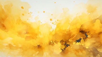 Abstract yellow watercolor background.Hand painted watercolor. Generative AI