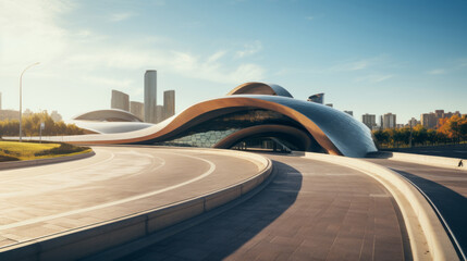 Architectural landscape of Heydar Aliyev Center.