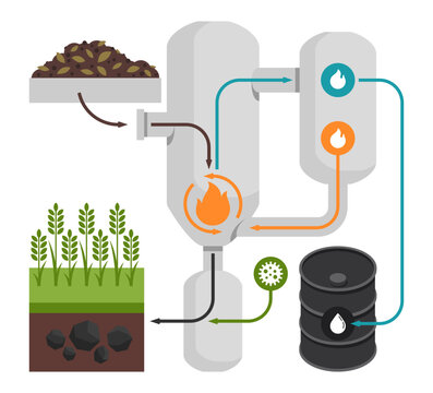 Pyrolysis process with biochar sequestration