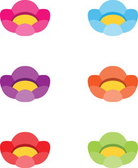 Set of flowers vector