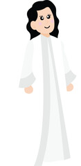 girl in a white dress vector