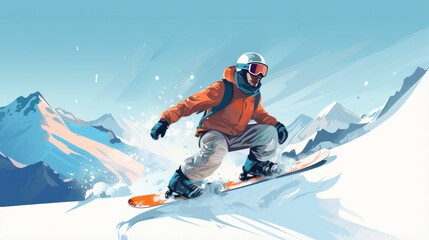 Fototapeta na wymiar Snowboarding sport design