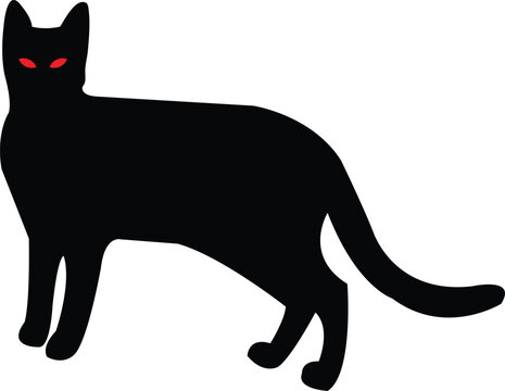 Black Cat with red eyes Vector image 