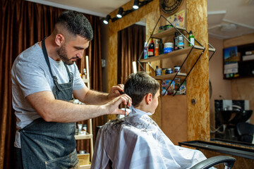 hairdresser cutting hair