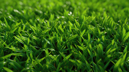 Obraz premium Texture of fresh green grass top view. Surface template with lawn. 