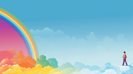 Rainbow themed design template