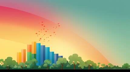 Rainbow themed design template