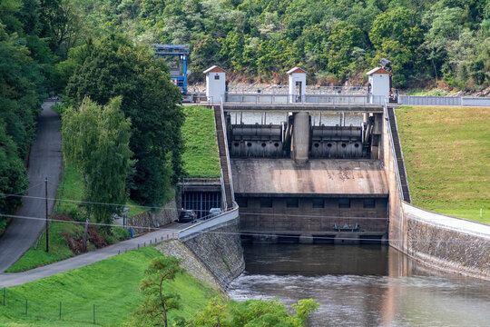 Detail of the overflow on the dam of the Znojmo dam
