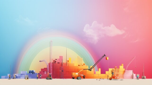 Rainbow themed design template