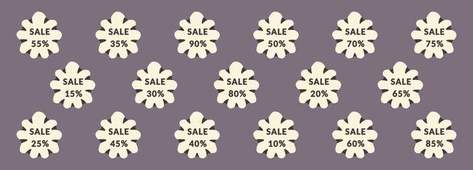 Set of discount stickers. Sale stickers. Set of different sales. Round shapes 