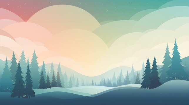 Design template for rainbow themed landscape