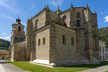 Fototapeta na wymiar Santa Maria de Clunia church in the old town of Villafranca in the way of Santiago trekking. Spain.