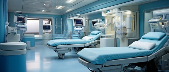 the operation room's interior.