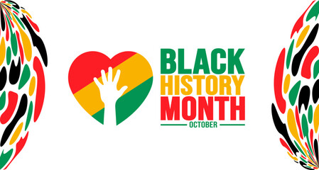 Black History Month background template Celebrated in October and February United States, Canada, Great Britain, Africa, Uk, Ireland. use to book cover, banner, placard, card, and poster.