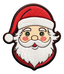 Cute santa embroidery patch isolated.
