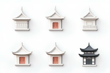 日本の寺院（3Dピクト）
