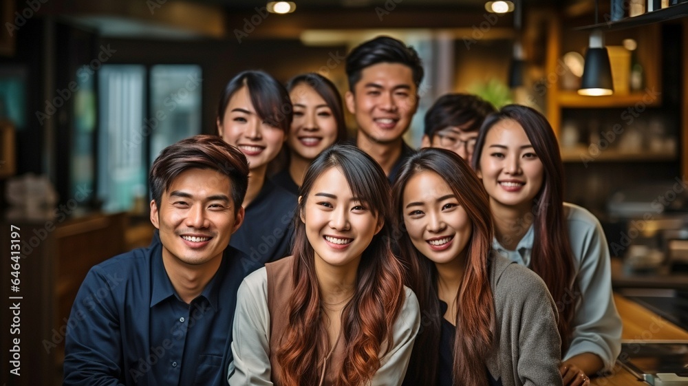 Wall mural group of Asian and people of colour in business attire.