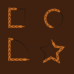 wheat shape stars round rectangle icon, vector, symbol, web, set, sign, illustration, arrow, icons, button, internet, pixel, design, element, computer, hand, black, cursor, 