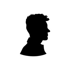 Head silhouettes. faces portraits, anonymous person head silhouette illustration. People profile and full face portraits