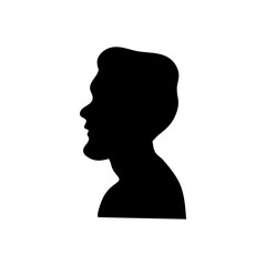 Head silhouettes. faces portraits, anonymous person head silhouette illustration. People profile and full face portraits
