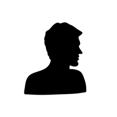 Head silhouettes. faces portraits, anonymous person head silhouette illustration. People profile and full face portraits