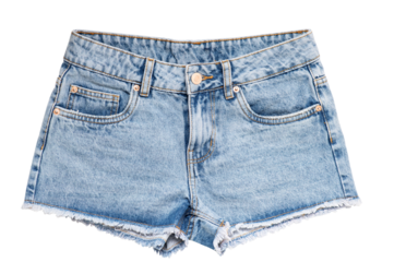 Denim shorts isolated on white background.