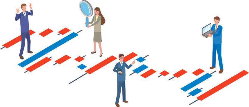 株価を分析する人々