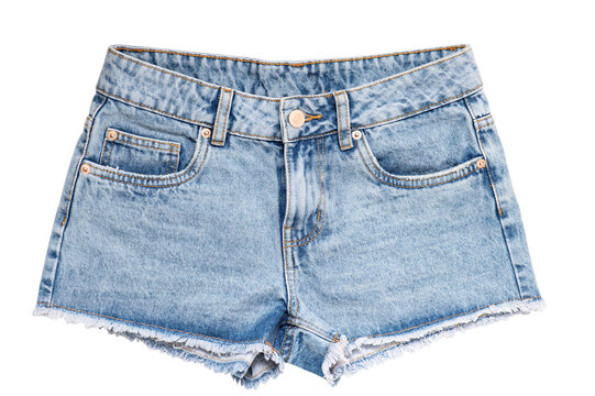 Denim shorts isolated on white background.