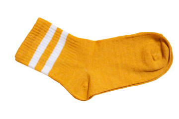 Single orange sock on a transparent background