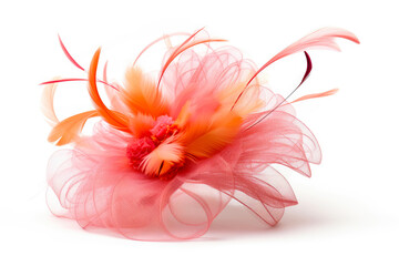 A fashionable accessory with a feathered hat, exemplifying a blend of style and sophistication.
