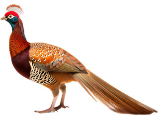 No Background: Pheasant's Vigilant Stance