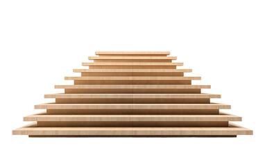 View of Staircase Front Isolated on a Transparent Background PNG. Generative AI