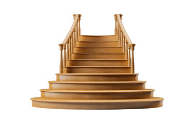 Stairs from the Forward Angle Isolated on a Transparent Background PNG. Generative AI