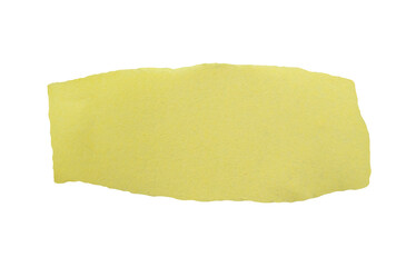 Yellow torn paper piece on transparent background. Ripped paper label png.