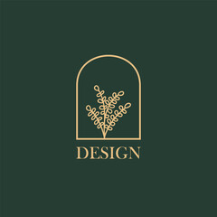 Plant logo vector minimalism design, for holiday rentals, travel services, tropical spa, coffee shop, studio, and beauty studios. Aesthetic vintage classic logo and element. 05