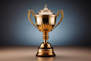 Fototapeta premium Shiny gold colored winner cup for victory