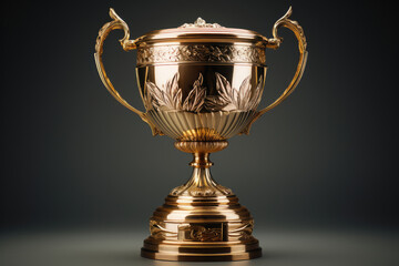 Fototapeta na wymiar Shiny gold colored winner cup for victory