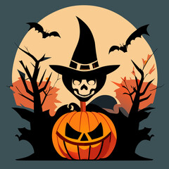 Spooky Halloween Vector Illustration: A Creepy Celebration