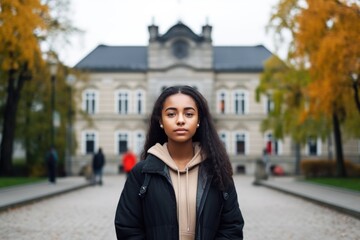 Fototapeta premium shot of a young female student in front of her university