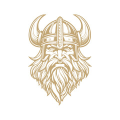 Viking head logo design vector icon luxury