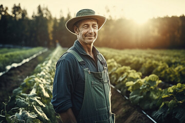 Man in a hat on a farm
