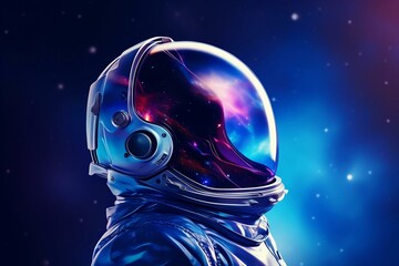 Astronaut Helmet's Galactic reflection: By AI