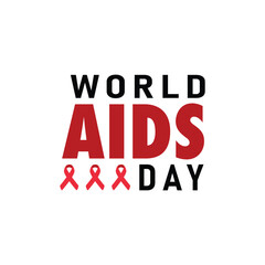 World AIDS day ribbon, icon, vector, template, logo, trendy, flat, design